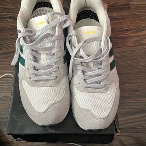 Adidas Men's Gray and Green Sneakers